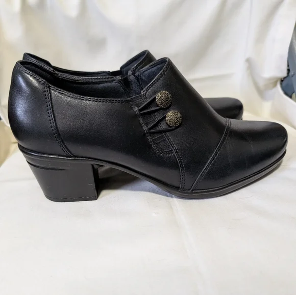 Clarks Navy Blue Leather Ankle Boots Sz 9 - Picture 3 of 7